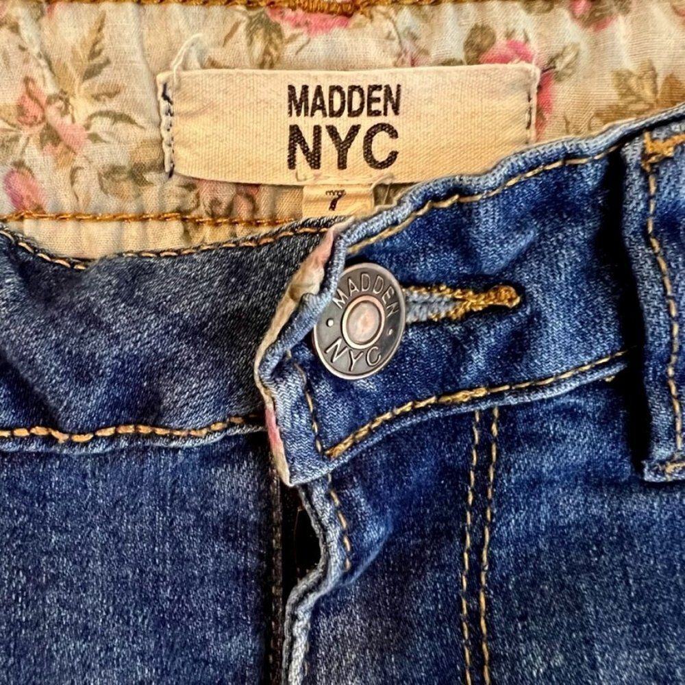 Madden NYC High Waisted Holey Bell Bottoms size 7